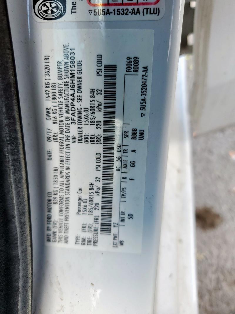 2017 FORD FIESTA S 3FADP4AJ6HM158031