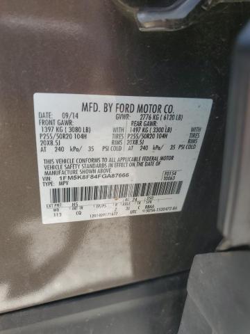 2015 FORD EXPLORER L 1FM5K8F84FGA87666