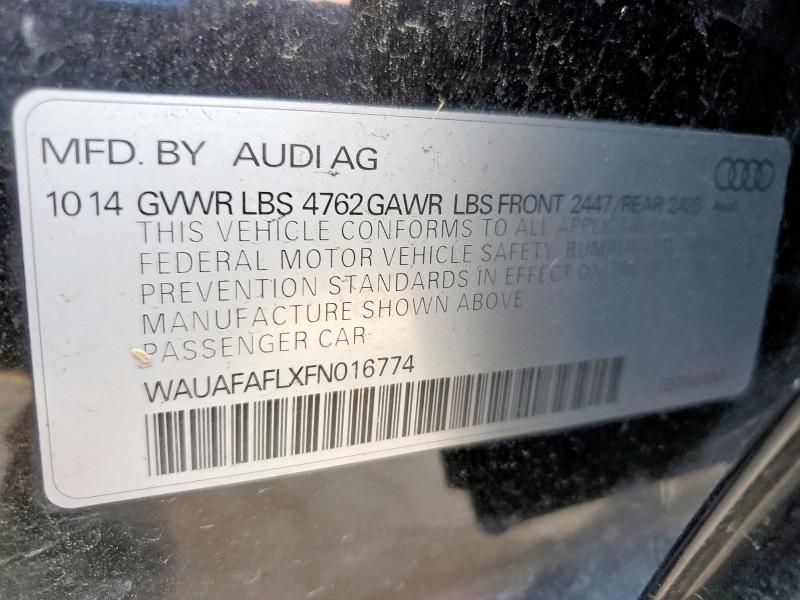 2015 AUDI A4 PREMIUM WAUAFAFLXFN016774