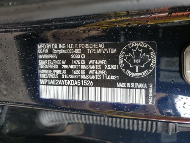 2019 PORSCHE CAYENNE SE WP1AE2AY5KDA51526