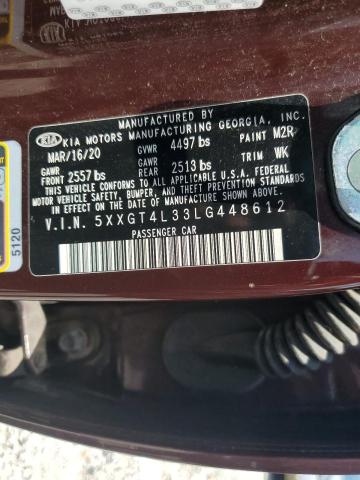 2020 KIA OPTIMA LX 5XXGT4L33LG448612