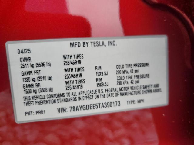 2026 TESLA MODEL Y - 7SAYGDEE5TA390173