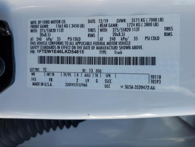 2020 FORD F150 SUPER - 1FTEW1E46LKD54815