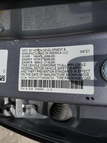 2021 HONDA ACCORD LX 1HGCV1F17MA066793