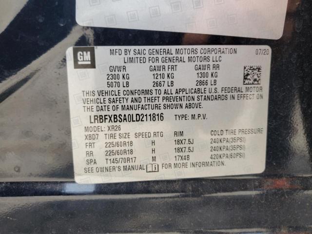 2020 BUICK ENVISION P LRBFXBSA0LD211816