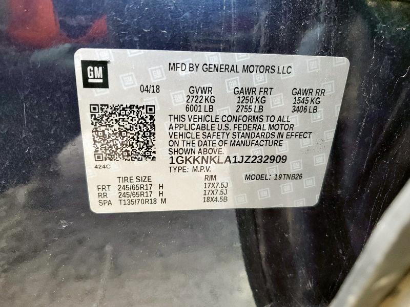2018 GMC ACADIA SLE 1GKKNKLA1JZ232909