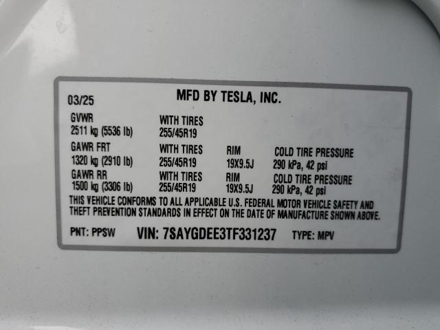 2026 TESLA MODEL Y 7SAYGDEE3TF331237