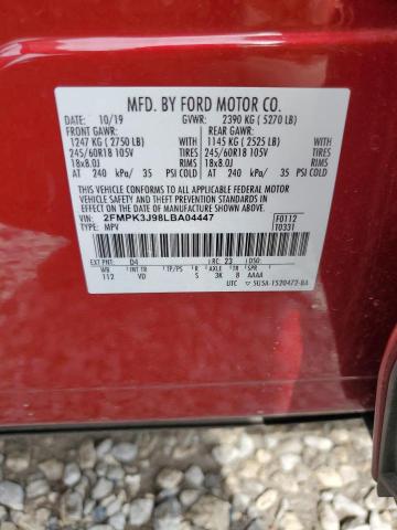 2020 FORD EDGE SEL 2FMPK3J98LBA04447