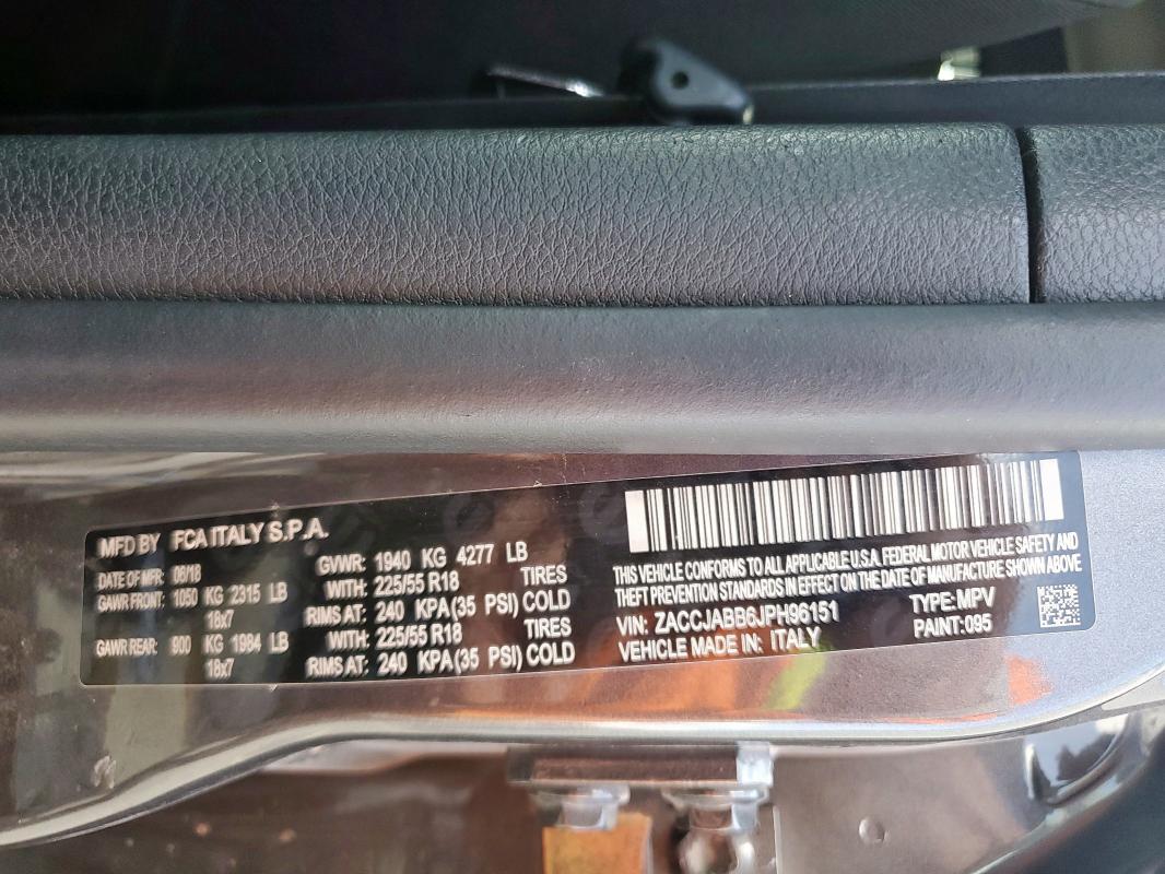 2018 JEEP RENEGADE L - ZACCJABB6JPH96151