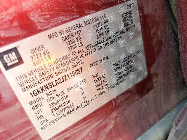 2018 GMC ACADIA SLE 1GKKNSLA2JZ110057