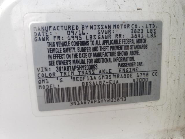 2017 NISSAN SENTRA S 3N1AB7AP5HY203893