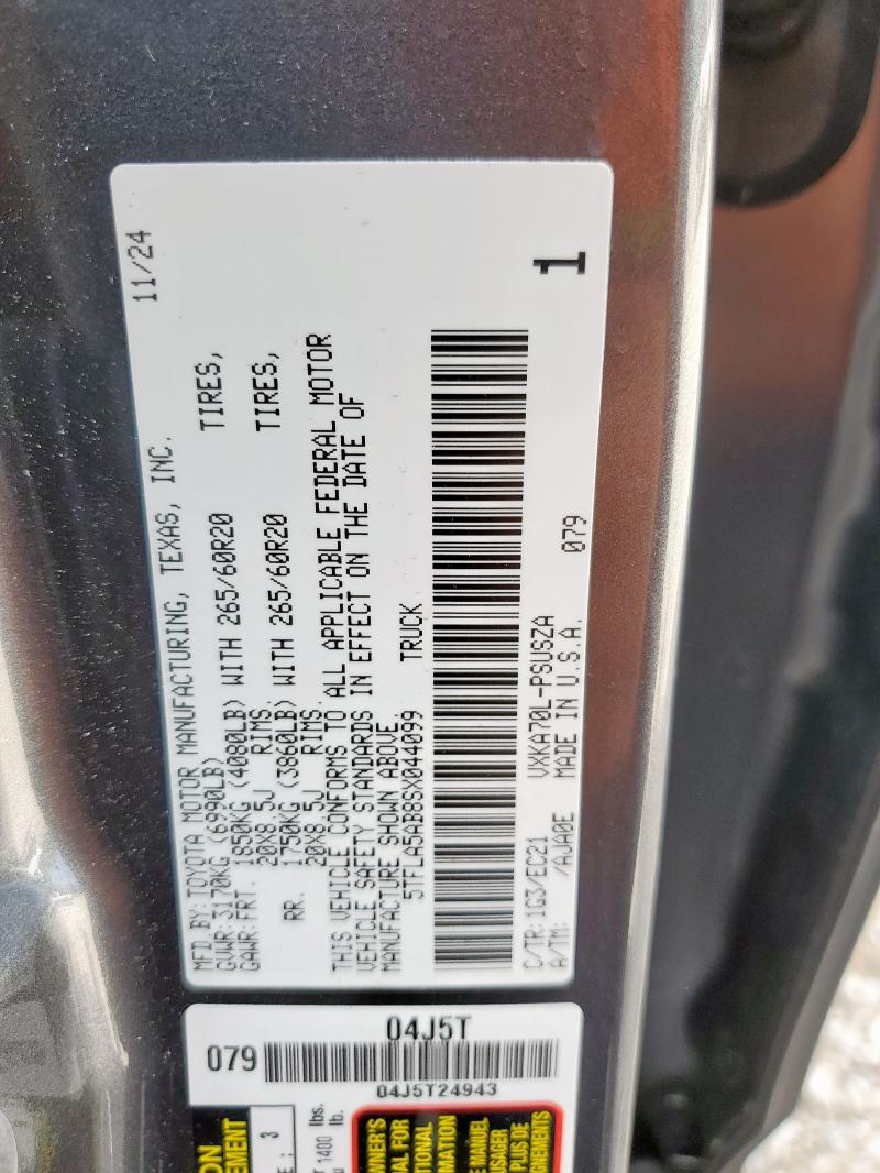 2025 TOYOTA TUNDRA CRE - 5TFLA5AB8SX044099