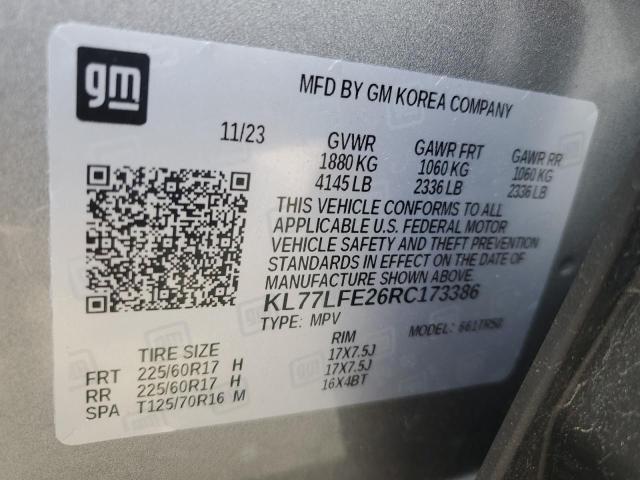 2024 CHEVROLET TRAX LS KL77LFE26RC173386