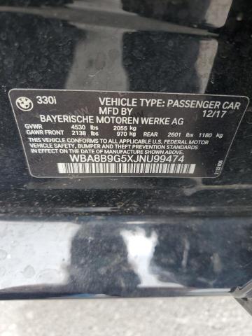 2018 BMW 330 I WBA8B9G5XJNU99474