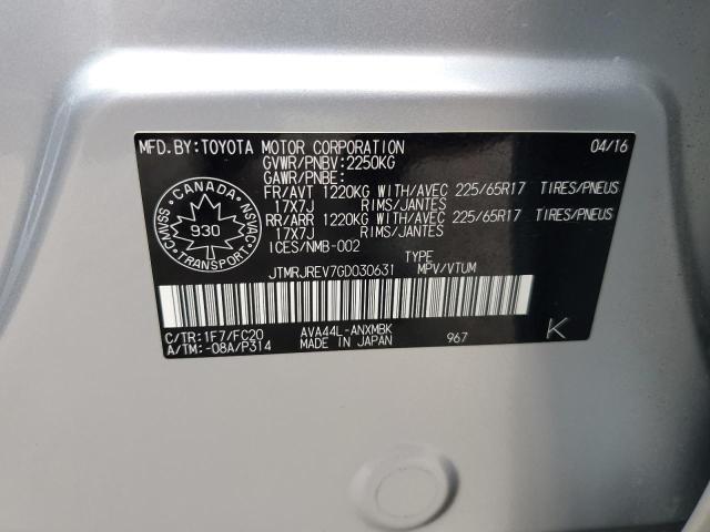 2016 TOYOTA RAV4 HV XL JTMRJREV7GD030631