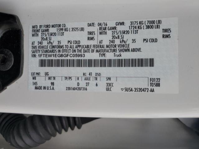 2016 FORD F150 SUPER 1FTEW1EG8GFC05993