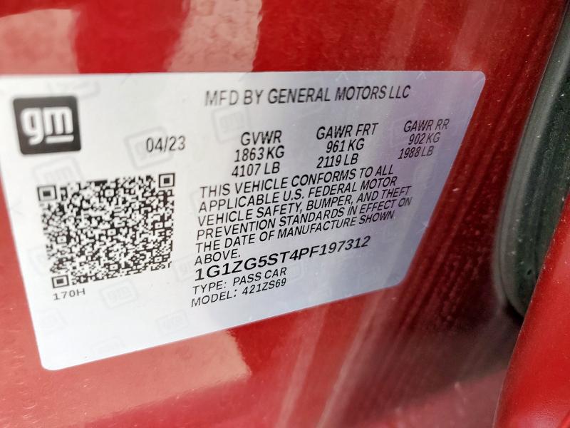 2023 CHEVROLET MALIBU RS 1G1ZG5ST4PF197312