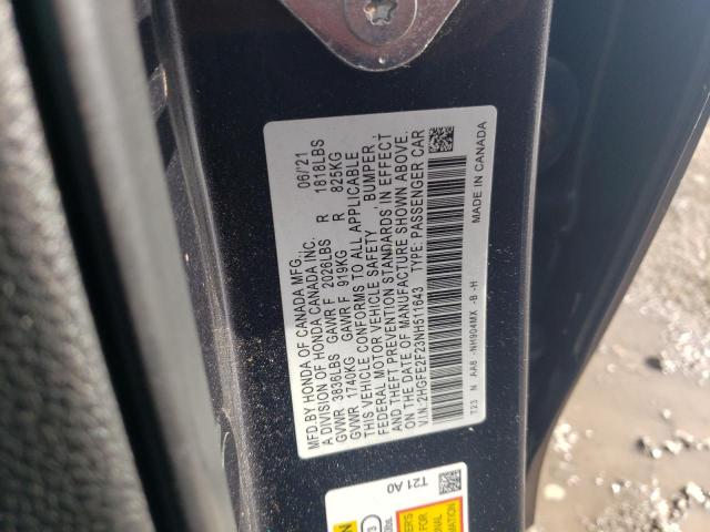2022 HONDA CIVIC LX 2HGFE2F23NH511643
