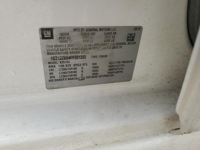 2015 GMC SIERRA K25 1GT12ZE84FF581283