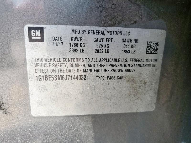 2018 CHEVROLET CRUZE LT 1G1BE5SM6J7144032