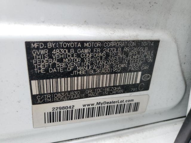 2015 LEXUS GS 350 JTHBE1BL2FA001952