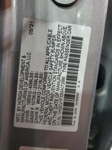 2021 HONDA ACCORD LX - 1HGCV1F10MA072886