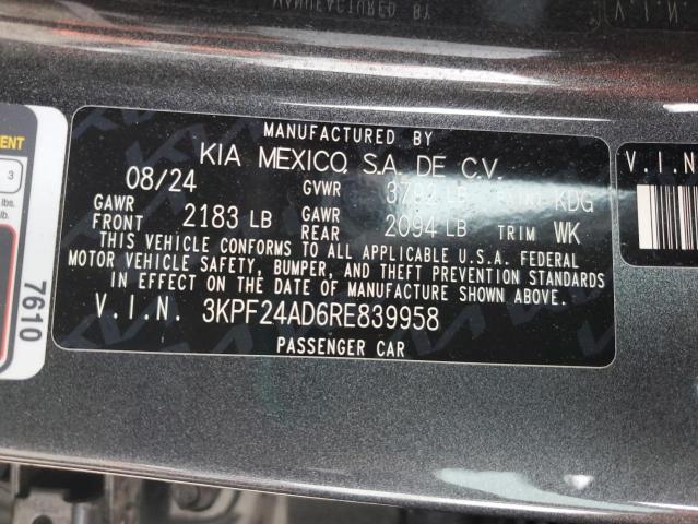 2024 KIA FORTE LX 3KPF24AD6RE839958