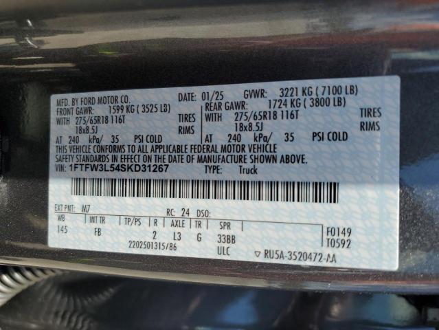 2025 FORD F150 XLT 1FTFW3L54SKD31267