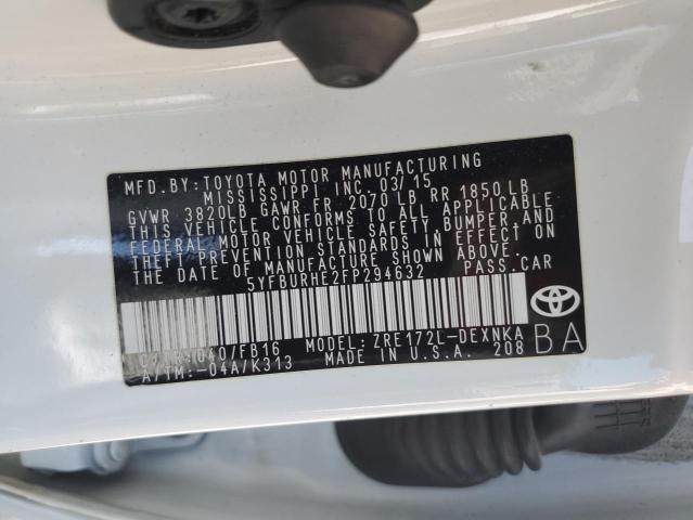 2015 TOYOTA COROLLA L - 5YFBURHE2FP294632