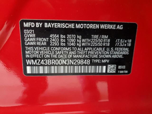 2022 MINI COOPER COU WMZ43BR00N3N29848