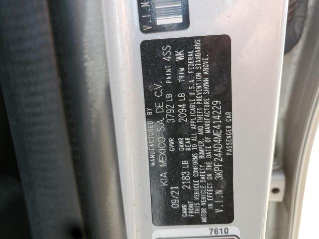 2021 KIA FORTE FE 3KPF24AD4ME414229