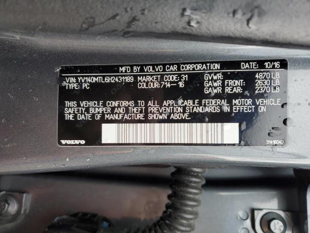 2017 VOLVO S60 DYNAMI YV140MTL6H2431189