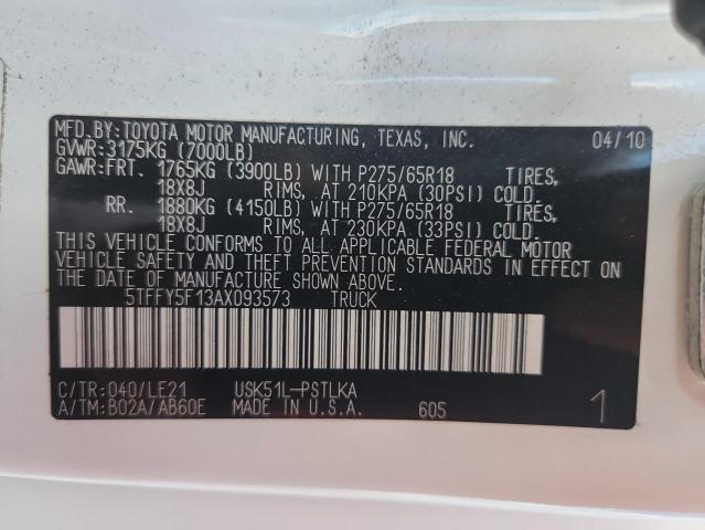2010 TOYOTA TUNDRA CRE - 5TFFY5F13AX093573