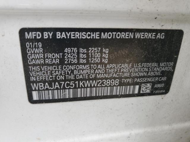 2019 BMW 530 XI WBAJA7C51KWW23898