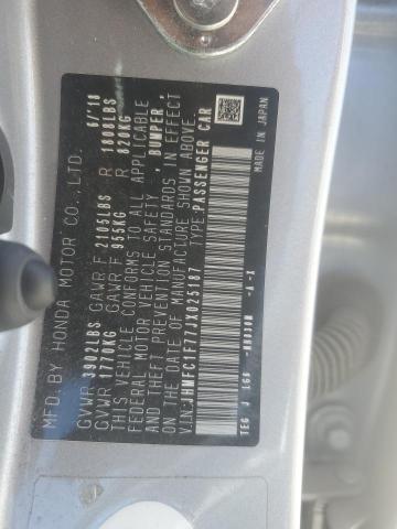 2018 HONDA CIVIC EXL JHMFC1F77JX025187