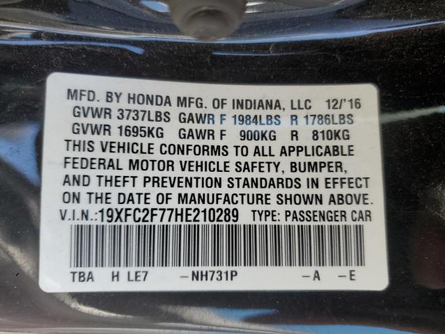 2017 HONDA CIVIC EX 19XFC2F77HE210289