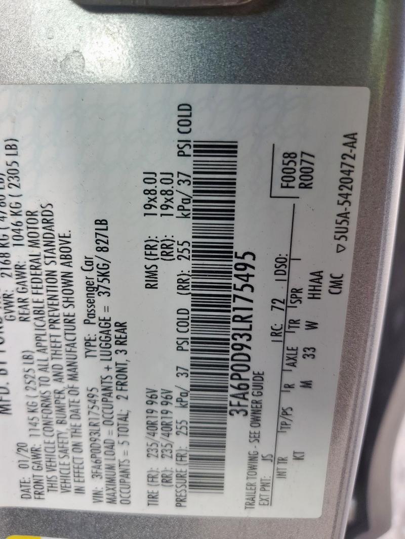 2020 FORD FUSION TIT - 3FA6P0D93LR175495