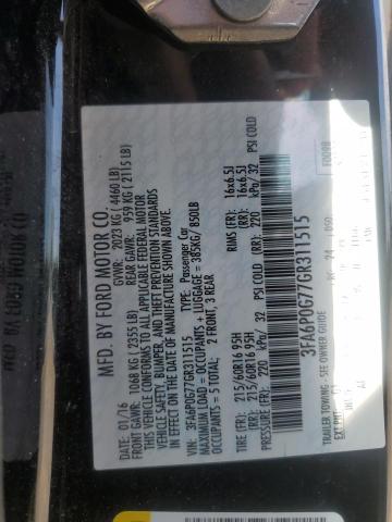 2016 FORD FUSION S 3FA6P0G77GR311515