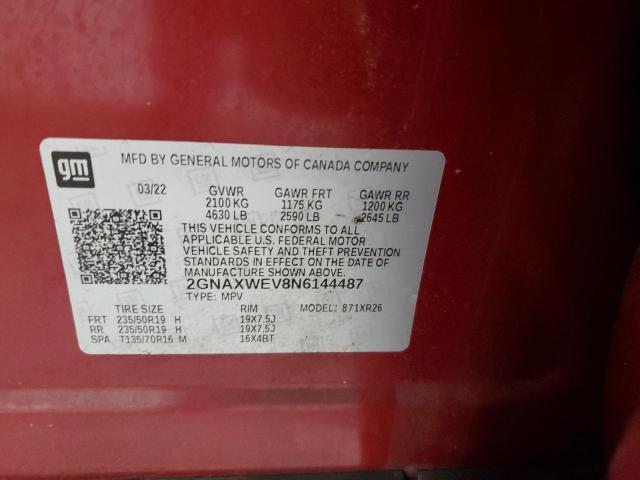 2022 CHEVROLET EQUINOX RS 2GNAXWEV8N6144487