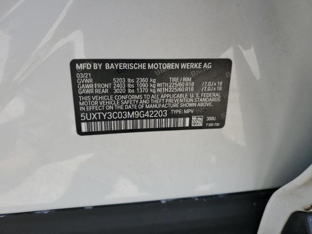 2021 BMW X3 SDRIVE3 5UXTY3C03M9G42203