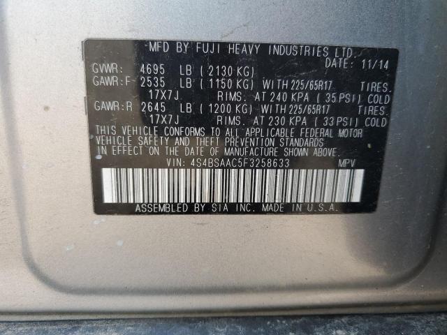 2015 SUBARU OUTBACK 2. 4S4BSAAC5F3258633