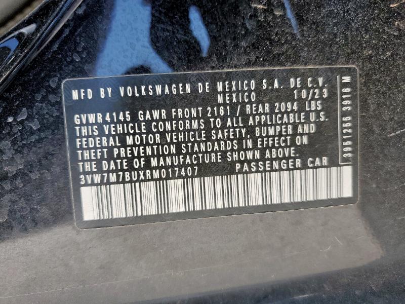 2024 VOLKSWAGEN JETTA SE 3VW7M7BUXRM017407