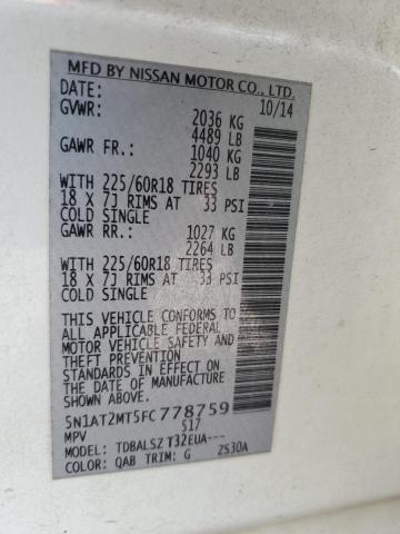2015 NISSAN ROGUE S - 5N1AT2MT5FC778759