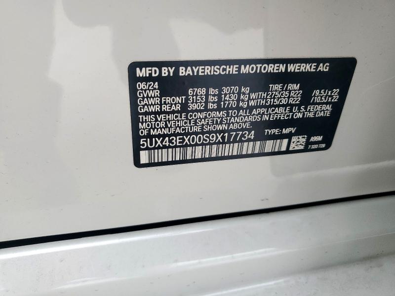 2025 BMW X6 M60I 5UX43EX00S9X17734