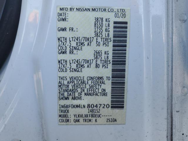 2020 NISSAN NV 1500 S 1N6BF0KM4LN804720