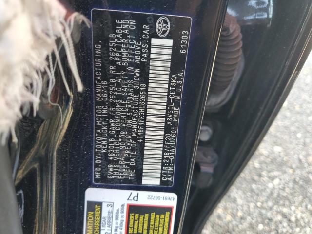 2017 TOYOTA CAMRY LE 4T1BF1FK3HU626518