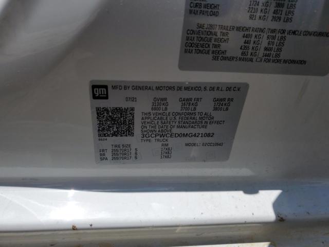 2021 CHEVROLET SILVERADO C1500 LT 3GCPWCED0MG421082