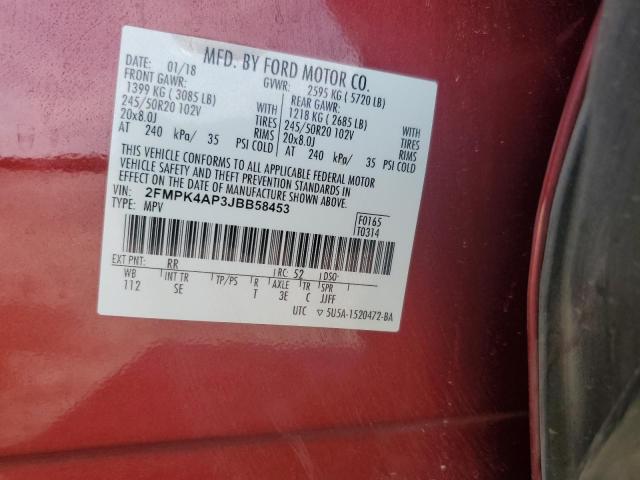 2018 FORD EDGE SPORT 2FMPK4AP3JBB58453