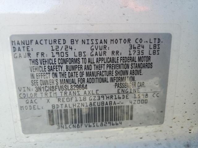 2025 NISSAN VERSA SR 3N1CN8FV6SL829664