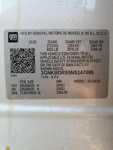 3gnkbdrs5ns147095 - 2022 Chevrolet blazer 3lt - #59040055